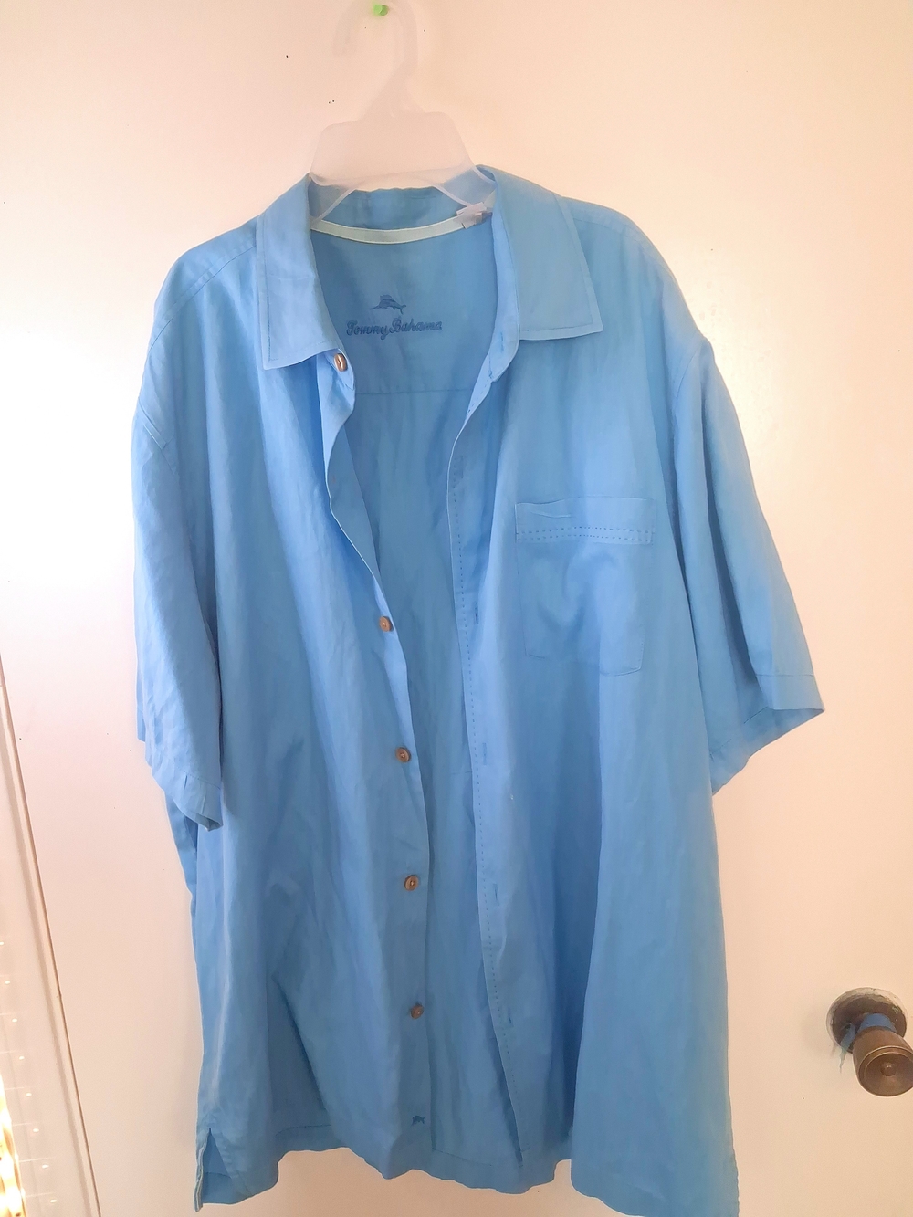 Tommy Bahama Sky Blue Short Sleeve Button-Front Shirt